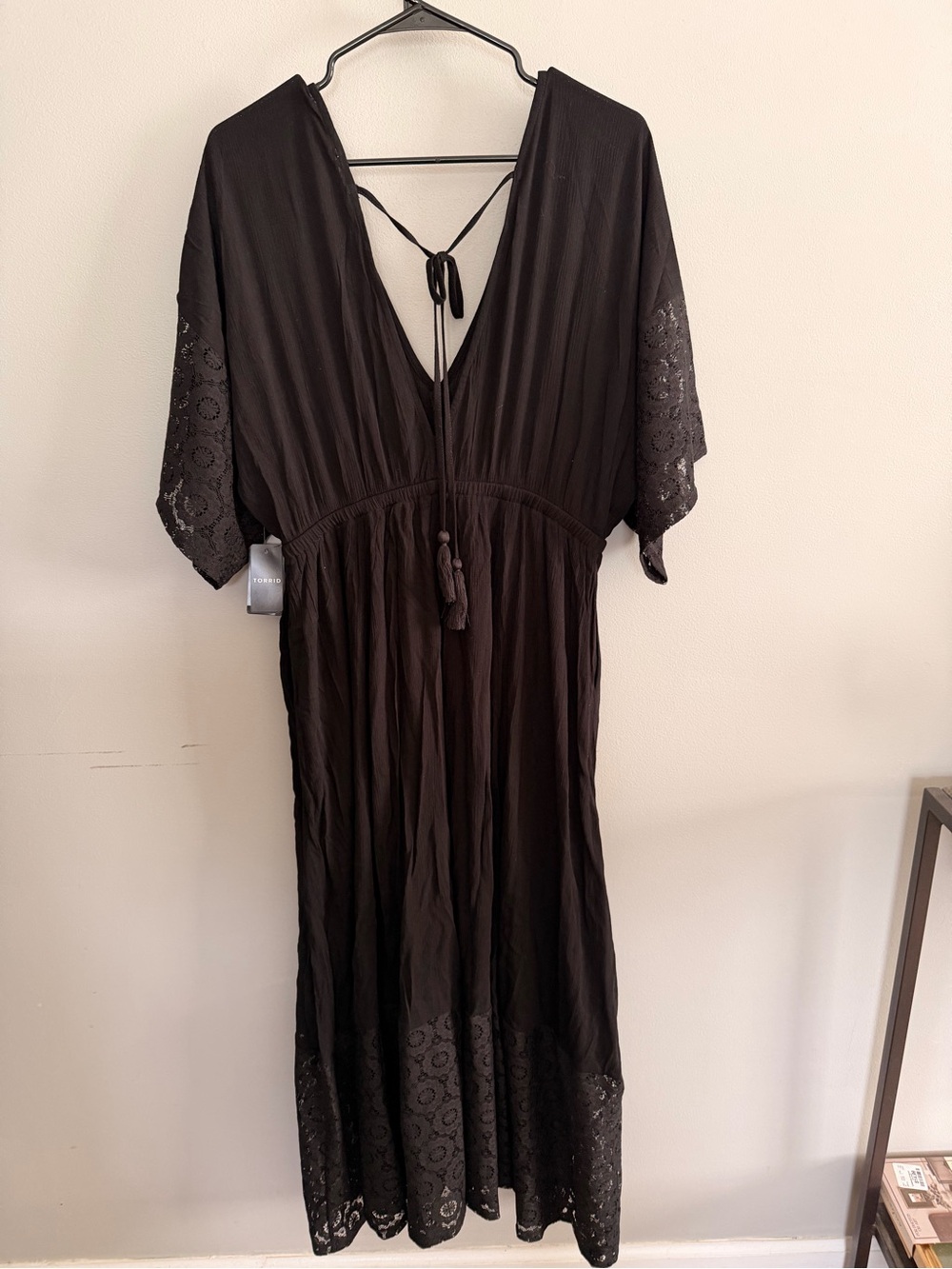 Torrid Black Crochet Trim Maxi Dress size 10 - Picture 4 of 7